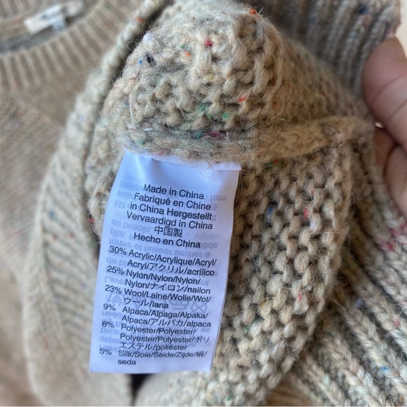 Madewell Flecked Wide Sleeves Pullover Sweater sz small - Picture 7 of 7